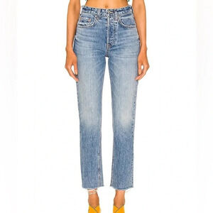 GRLFRND The Karolina‎ High Rise Straight Jeans in Blue